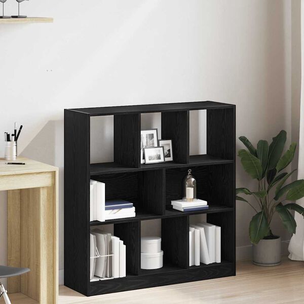 vidaXL Biblioth&egrave;que ch&ecirc;ne noir 97,5x29,5x100 cm bois d'ing&eacute;nierie