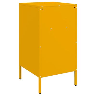 vidaXL Table de chevet jaune moutarde 36x39x68 cm acier laminé à froid