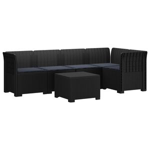 vidaXL Canap&eacute; de Jardin 5 Places avec Coussins Aspect Rotin PP