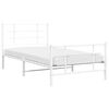 vidaXL Cadre de lit métal sans matelas et pied de lit blanc 100x200 cm