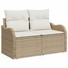vidaXL Canap&eacute; de jardin avec coussin Beige 121 x 62 x 69cm polyrotin