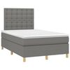 vidaXL Sommier &agrave; lattes de lit avec matelas Gris fonc&eacute; 120x200cm Tissu