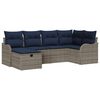 vidaXL Ensemble de canap&eacute; de jardin 6 pc Gris et marine polyrotin