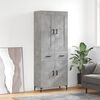 vidaXL Buffet haut Gris b&eacute;ton 69,5x34x180 cm Bois d'ing&eacute;nierie