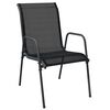 vidaXL Chaises de jardin lot de 2 Acier et textilène Noir