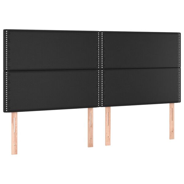 vidaXL Tête de lit à LED Noir 180x5x118/128 cm Similicuir