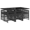 vidaXL Ensemble &agrave; manger de jardin coussins 7pcs Noir R&eacute;sine tress&eacute;e