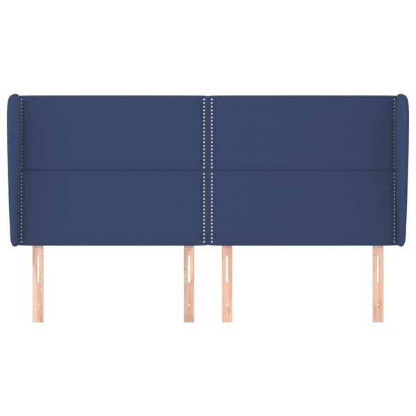 vidaXL T&ecirc;te de lit avec oreilles Bleu 203x23x118/128 cm Tissu