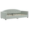 vidaXL Lit de jour avec gigogne et matelas gris clair 90x190cm velours