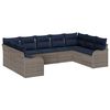 vidaXL Ensemble de canap&eacute; de jardin Gris polyrotin