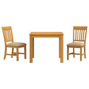 vidaXL Ensemble de salle &agrave; manger 3 pc Beige Bois de ch&ecirc;ne massif