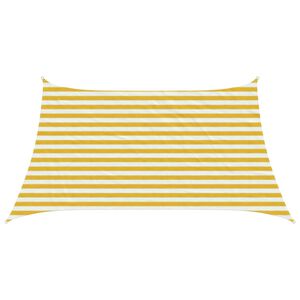 vidaXL Voile d'ombre Jaune et blanc 3 / 4 x 2 m HDPE