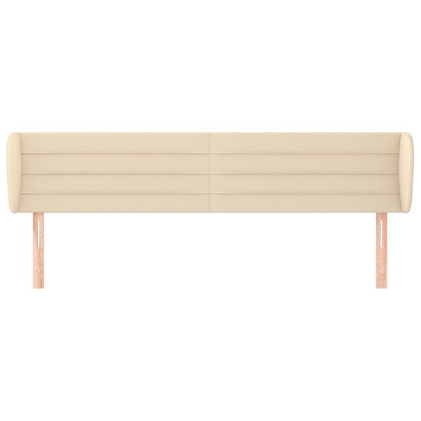 vidaXL T&ecirc;te de lit avec oreilles Cr&egrave;me 203x23x78/88 cm Tissu