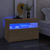 vidaXL Meuble TV avec lumières LED chêne sonoma 60x35x40 cm