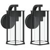 vidaXL Appliques murales d'ext&eacute;rieur 2 pcs noir acier inoxydable