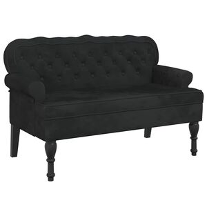 vidaXL Banc avec dossier Noir 119,5x64,5x75 cm Velours