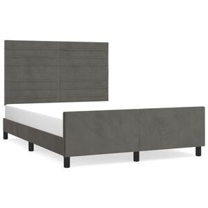 vidaXL Cadre de lit sans matelas gris fonc&eacute; 140x200 cm velours
