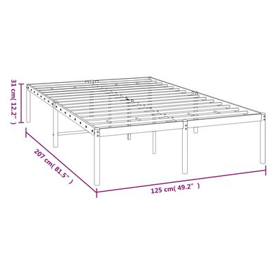 vidaXL Cadre de lit métal sans matelas noir 120x200 cm