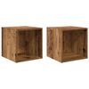 vidaXL Meuble mural Montage mural 2 pc Bois ancien 37 x 37 x 37 cm