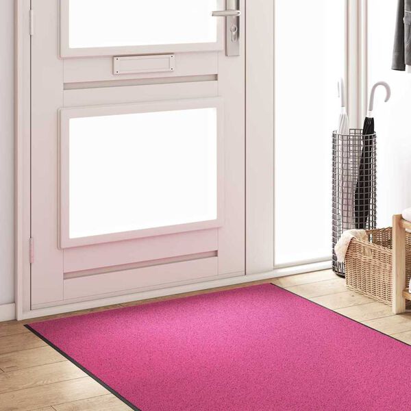vidaXL Tapis d'entr&eacute;e Autre Rose et Noir 120 x 400 cm Polyamide et PVC
