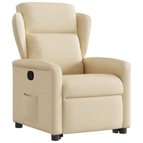 vidaXL Fauteuil inclinable Cr&egrave;me Tissu