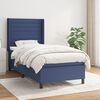 vidaXL Sommier &agrave; lattes de lit avec matelas Bleu 100x200 cm Tissu