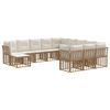 vidaXL Ensemble de canap&eacute;s d'ext&eacute;rieur 12 pc Blanc Naturel et Cr&egrave;me