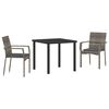 vidaXL Ensemble de salle &agrave; manger pour jardin 3 pc Gris polyrotin