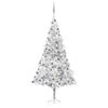 vidaXL Arbre de No&euml;l artificiel pr&eacute;-&eacute;clair&eacute;/boules argent&eacute; 240 cm PET