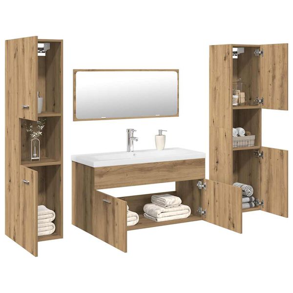 vidaXL Ensemble de meubles salle de bain 5 pcs bois d'ing&eacute;nierie