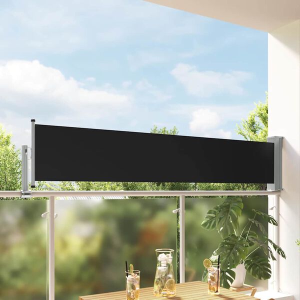 vidaXL Auvent lat&eacute;ral r&eacute;tractable de patio 60x300 cm Noir