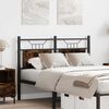 vidaXL T&ecirc;te de lit de remplacement ch&ecirc;ne fum&eacute; 120 cm bois d'ing&eacute;nierie et acier