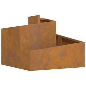 vidaXL Cache-pot de jardin Marron 60 x 60 x 50 cm Acier Corten