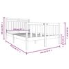 vidaXL Cadre de lit sans matelas blanc bois massif 140x190 cm