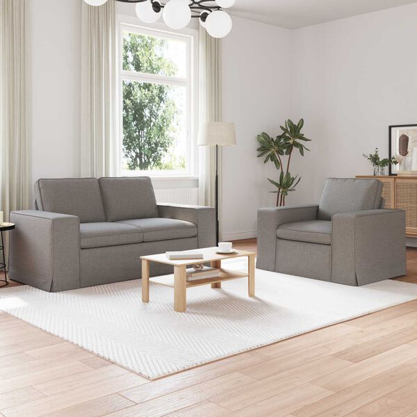 vidaXL Canap&eacute; 120cm 2 pcs Taupe M&eacute;tал
