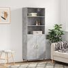 vidaXL Buffet haut Gris b&eacute;ton 69,5x34x180 cm Bois d'ing&eacute;nierie