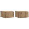 vidaXL Table d'appoint murale 2 pi&egrave;ces Ch&ecirc;ne artisanal
