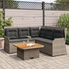vidaXL Salon de jardin 4 pcs avec coussins Gris R&eacute;sine tress&eacute;e