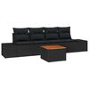 vidaXL Ensemble de canap&eacute; de jardin avec coussin 5 pcs Noir polyrotin