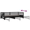 vidaXL Lit coulissant sans matelas noir 2x(90x200) cm