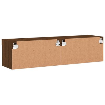 vidaXL Meubles TV avec lumières LED 2 pcs chêne marron 60x30x30 cm