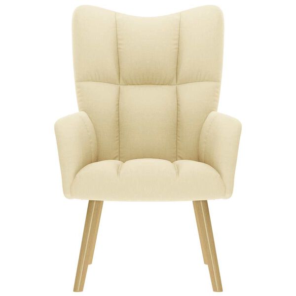 vidaXL Chaise de relaxation Crème Tissu