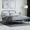vidaXL Cadre de lit m&eacute;tal sans matelas avec t&ecirc;te de lit noir 140x190cm