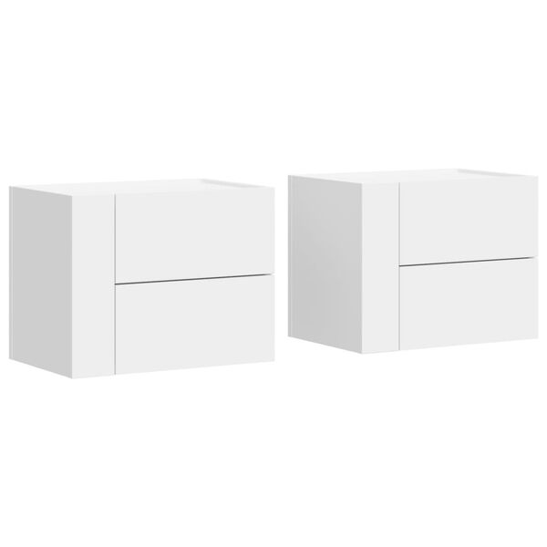 vidaXL Tables de chevet murales 2 pcs blanc 45x30x35 cm