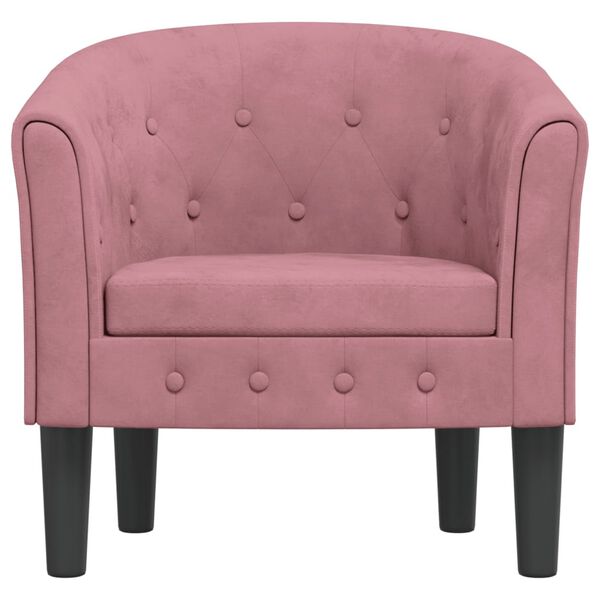vidaXL Fauteuil rose velours