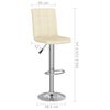 vidaXL Tabourets de bar lot de 2 cr&egrave;me tissu
