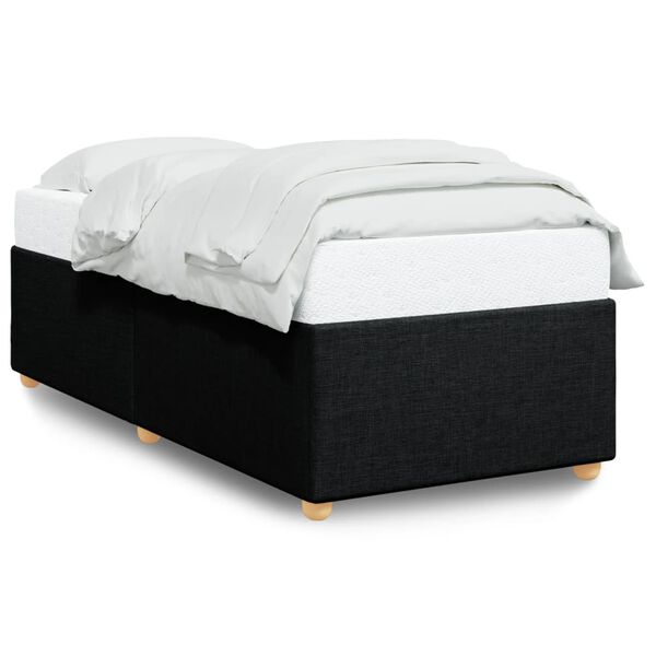 vidaXL Cadre de lit sans matelas noir 90x200 cm tissu