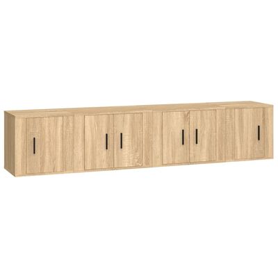 vidaXL Ensemble de meubles TV 4 pcs Chêne sonoma Bois d'ingénierie