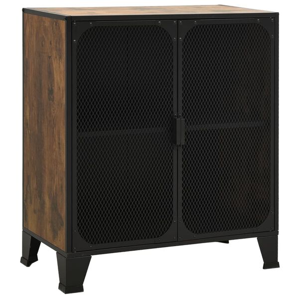 vidaXL Armoire de rangement Marron rustique 72x36x82 cm M&eacute;tal et MDF