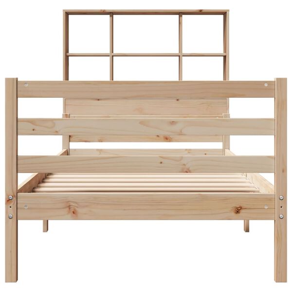 vidaXL Lit biblioth&egrave;que sans matelas 90x200 cm bois de pin massif